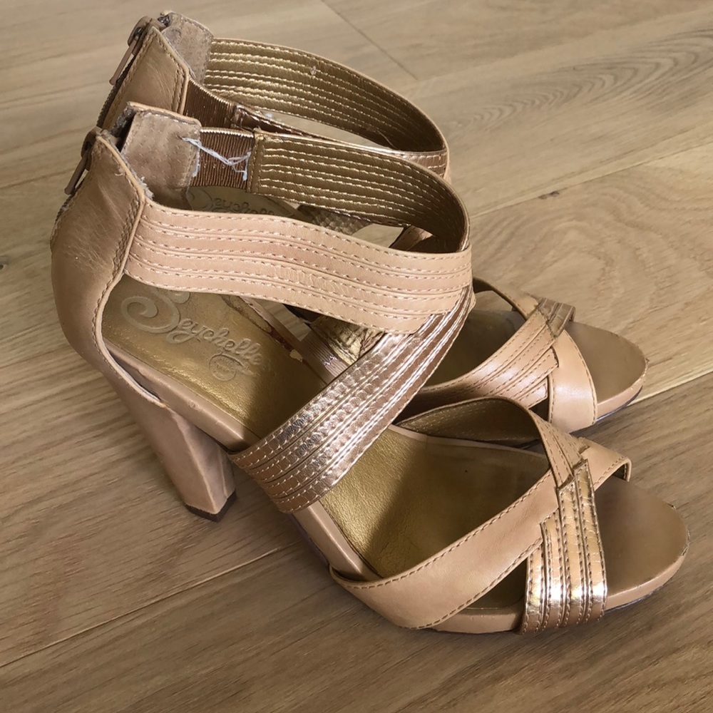 Rose Gold and Nude Strappy Heels